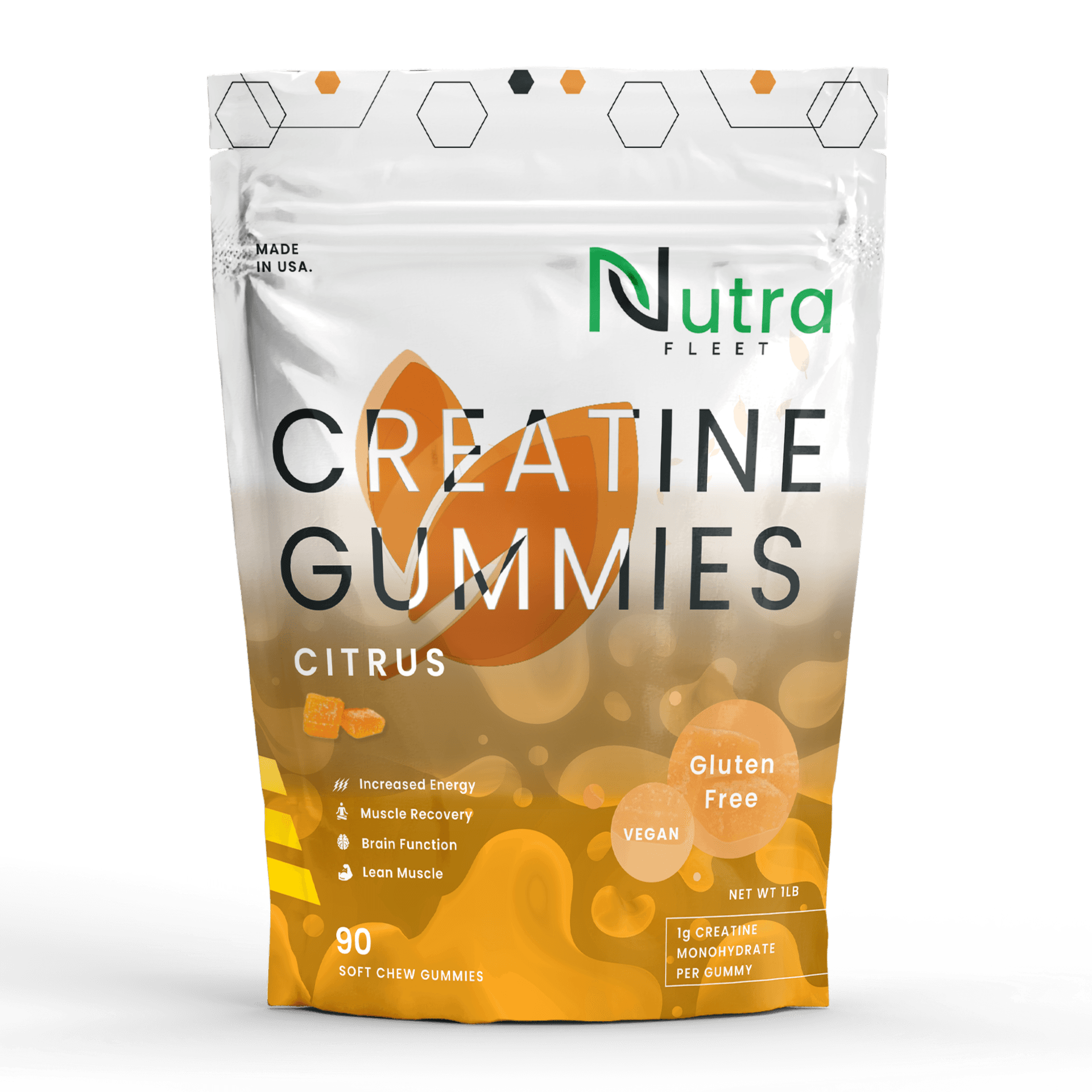 NutraFleet Creatine Gummies — Citrus pouch